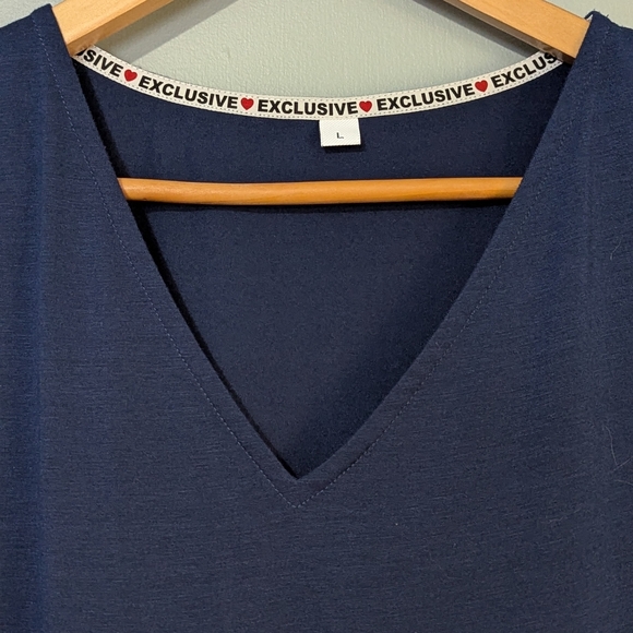 Exclusive‎ Brand Women's Large Navy Floral Maxi Short Sleeve Dress - Picture 7 of 9